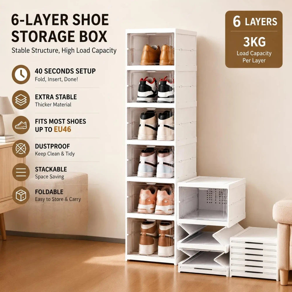 Stackable Transparent Sneaker Organizer