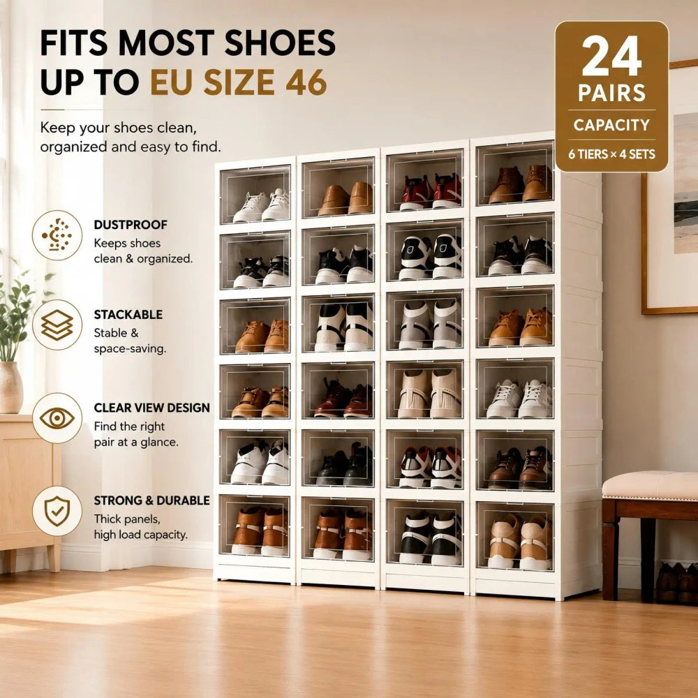 Stackable Transparent Sneaker Organizer