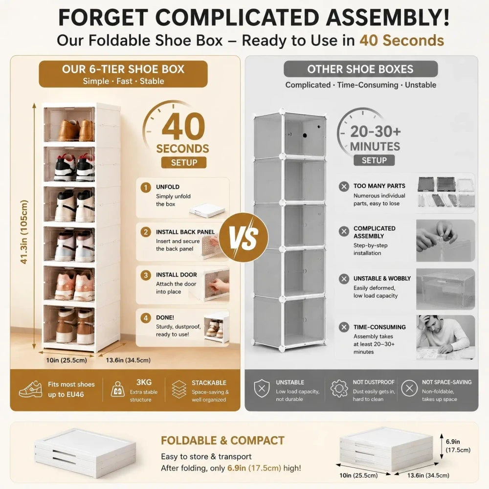 Stackable Transparent Sneaker Organizer