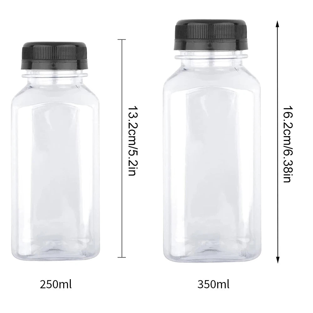 Clear Beverage Bottles with Caps