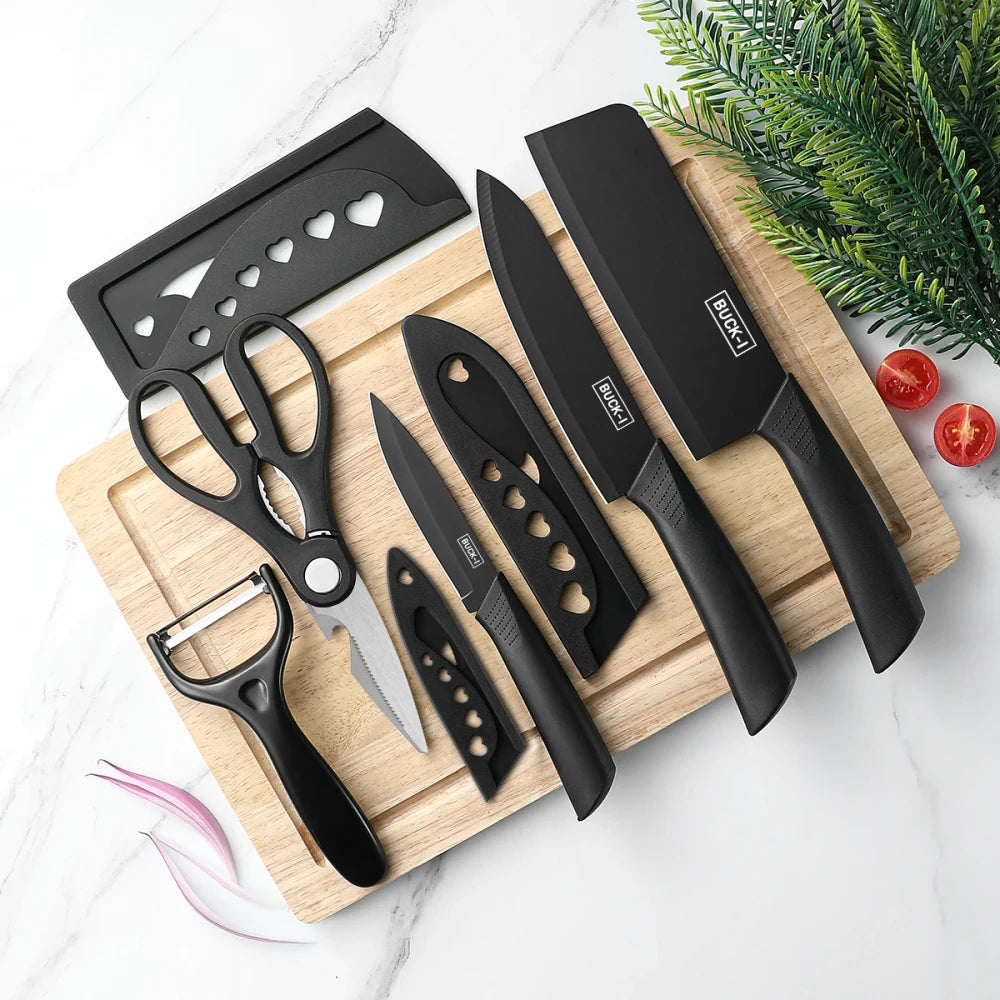 Black Stainless Steel Kitchen Knife Set