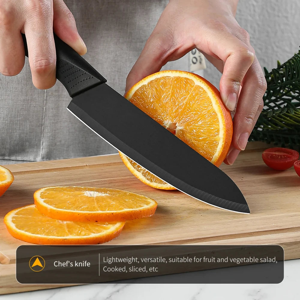 Black Stainless Steel Kitchen Knife Set