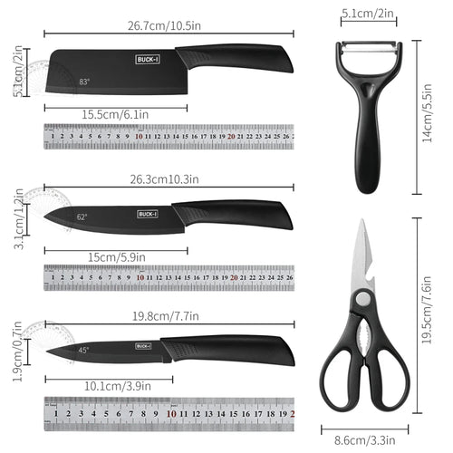 Black Stainless Steel Kitchen Knife Set