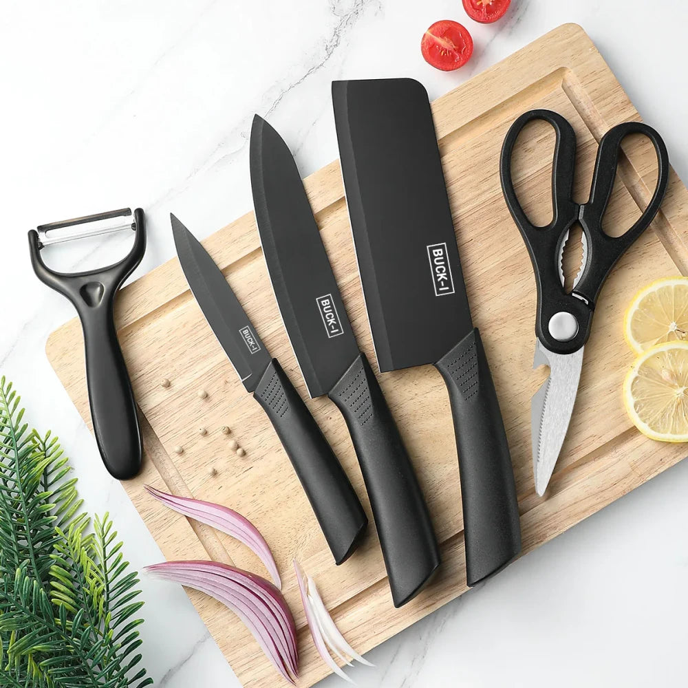 Black Stainless Steel Kitchen Knife Set