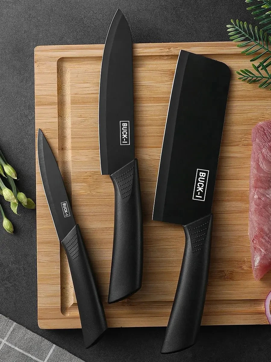 Black Stainless Steel Kitchen Knife Set