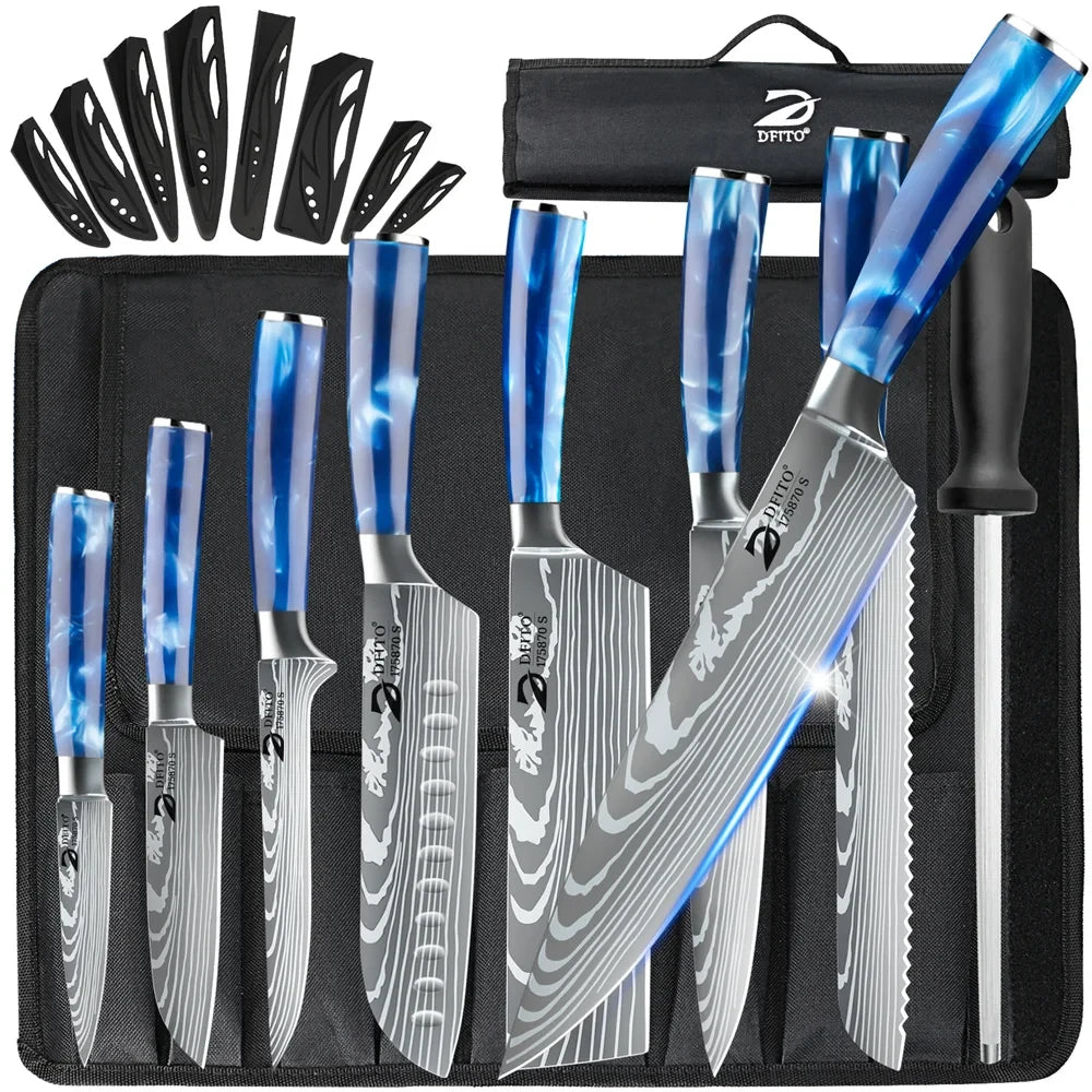 Damascus Stainless Steel Kitchen Knife Set