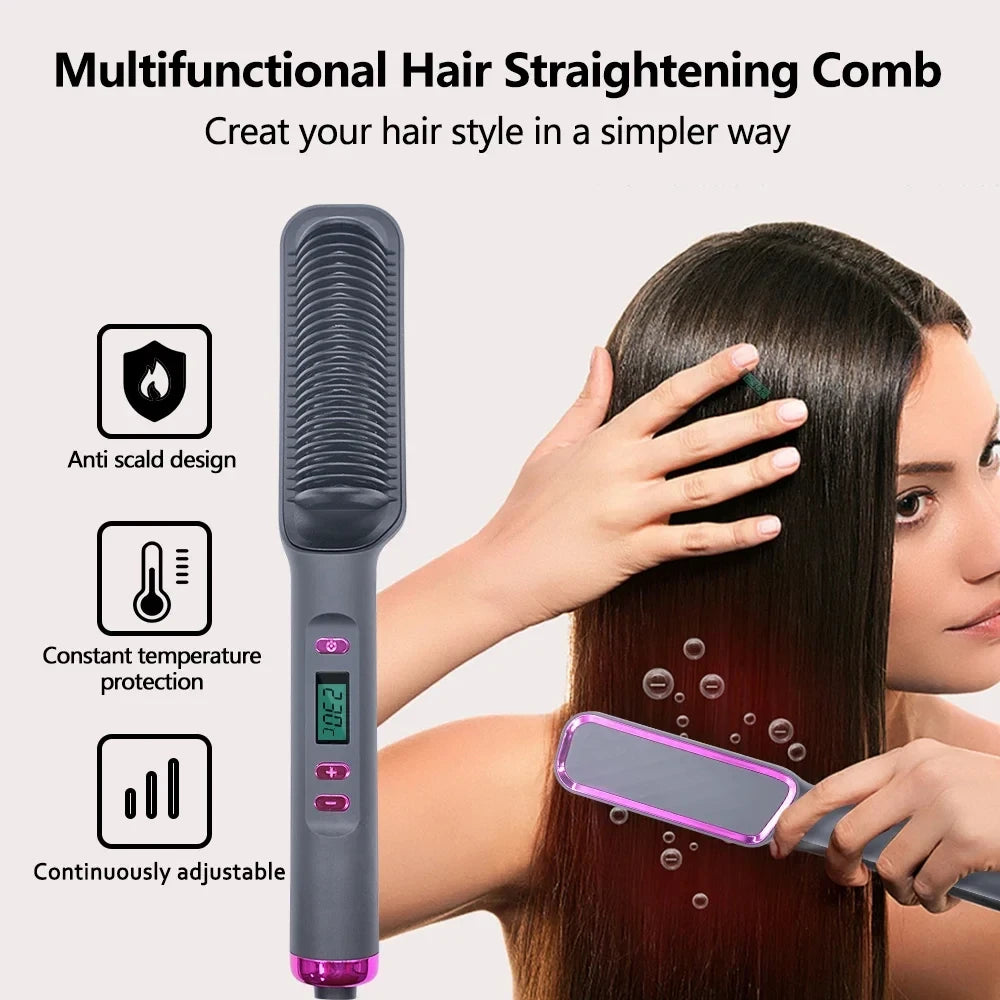 Electric Ion Hair Straightening Brush